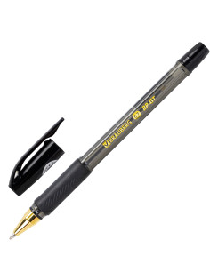 Ручка шариковая BRAUBERG BP-GT GLD BLACK, ЧЕРНАЯ, корпус тонированный, пишущий узел 0,7 мм, линия письма 0,35 мм, 144507