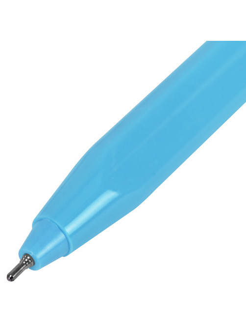 Ручка шариковая BRAUBERG TRIOS BLUE, СИНЯЯ, трехгранная, корпус голубой, игольчатый узел 0,7 мм, линия 0,5 мм, 144158