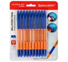 Ручки шариковые с грипом BRAUBERG 