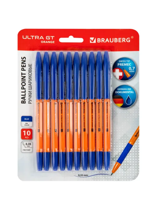 Ручки шариковые с грипом BRAUBERG 