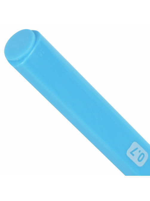 Ручка шариковая BRAUBERG TRIOS BLUE, СИНЯЯ, трехгранная, корпус голубой, игольчатый узел 0,7 мм, линия 0,5 мм, 144158