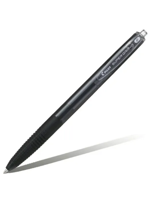 Ручка шариковая автоматическая с грипом PILOT Super Grip G, ЧЕРНАЯ, линия 0,22 мм, BPGG-8R-F B