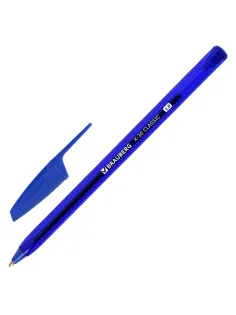 Ручка шариковая BRAUBERG X-30 CLASSIC, СИНЯЯ, мягкое письмо, пишущий узел 1 мм, линия письма 0,5 мм, 144331