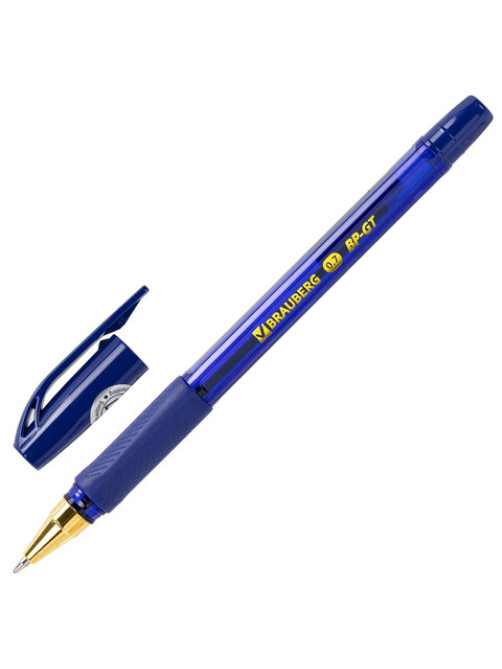 Ручка шариковая BRAUBERG BP-GT GLD BLUE, СИНЯЯ, корпус тонированный, пишущий узел 0,7 мм, линия письма 0,35 мм, 144505