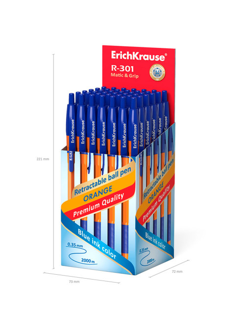 Ручка шариковая автоматическая с грипом ERICH KRAUSE 
