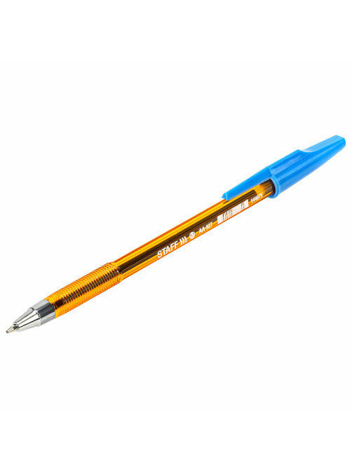 Ручка шариковая STAFF AA-927 ORANGE, СИНЯЯ, корпус тонированный оранжевый, узел 0,7 мм, линия письма 0,35 мм, 144075