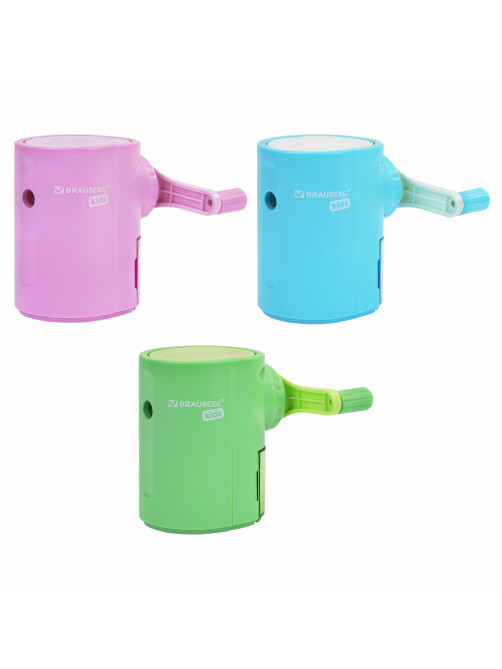 Точилка механическая BRAUBERG KIDS, для простых и цветных карандашей, цвет корпуса ассорти, 272006