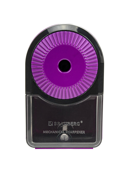 Точилка механическая BRAUBERG ULTRA для чернографитных и цветных карандашей, крепление к столу, цвет корпуса сиреневый с черным, 271341