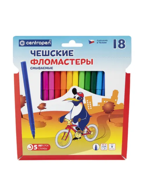 Фломастеры 18 ЦВЕТОВ CENTROPEN 