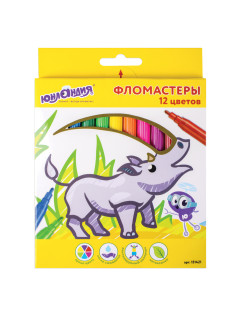 Фломастеры ЮНЛАНДИЯ 12 цветов, 
