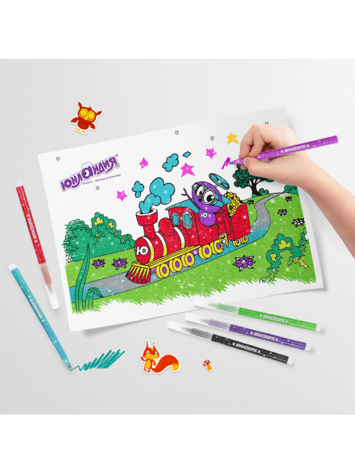 Фломастеры с блестками ЮНЛАНДИЯ 6 цветов, 