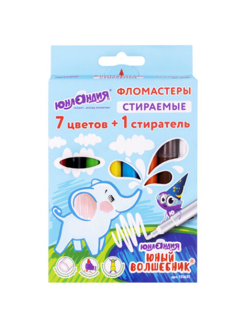 Фломастеры стираемые ЮНЛАНДИЯ 