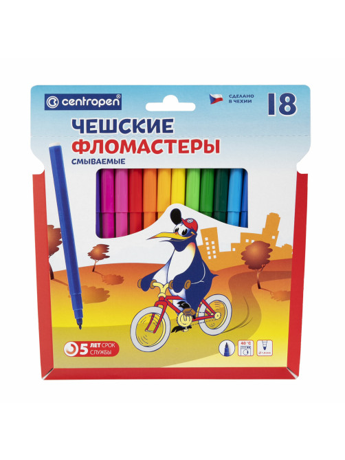 Фломастеры 18 ЦВЕТОВ CENTROPEN 