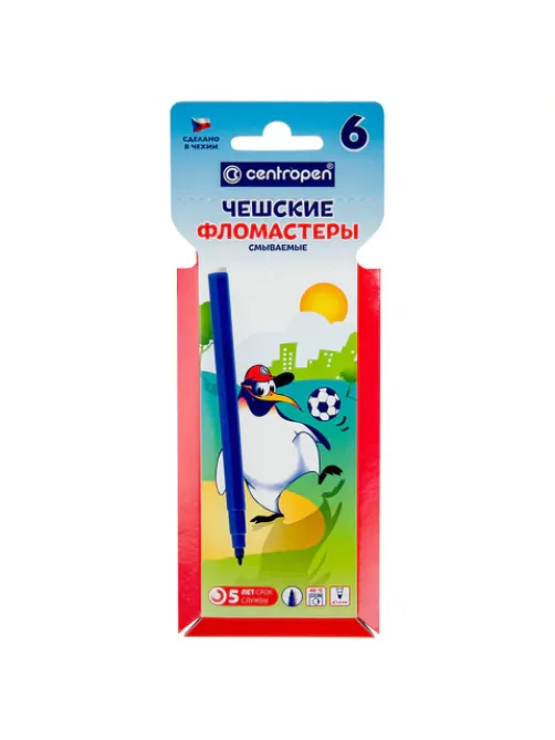 Фломастеры 6 ЦВЕТОВ CENTROPEN 