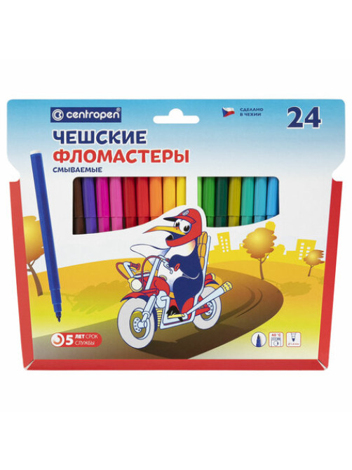 Фломастеры 24 ЦВЕТА CENTROPEN 