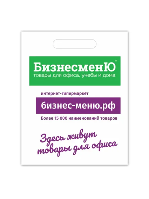 Пакет презентационно-упаковочный БИЗНЕСМЕНЮ, 40х50 см, усиленная ручка, 503226