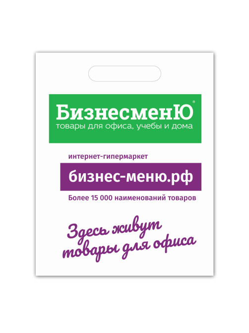 Пакет презентационно-упаковочный БИЗНЕСМЕНЮ, 40х50 см, усиленная ручка, 503226