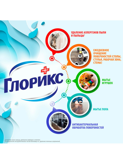 Средство для мытья пола дезинфицирующее 1 л ГЛОРИКС 