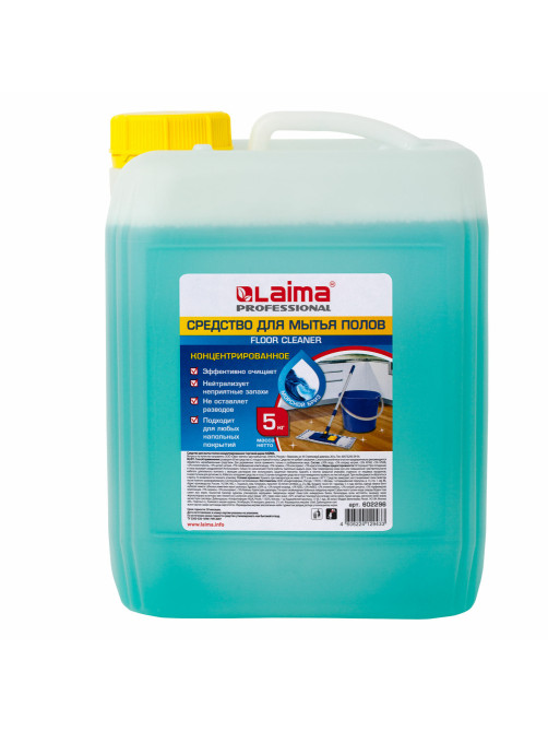 Средство для мытья пола 5 кг, LAIMA PROFESSIONAL концентрат, 