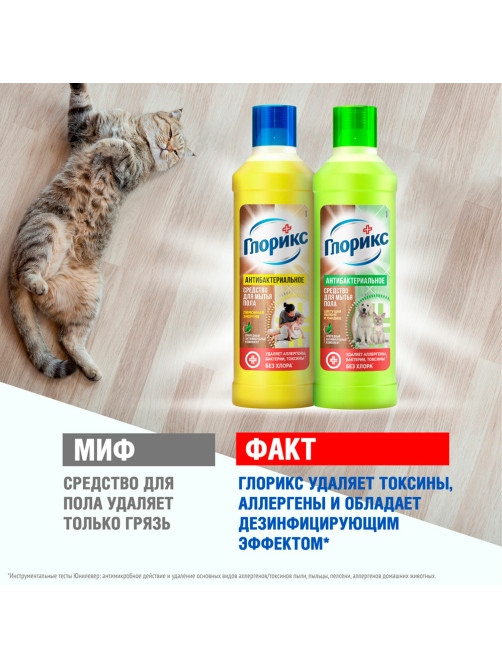 Средство для мытья пола дезинфицирующее 1 л ГЛОРИКС 
