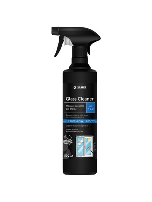 Средство для мытья стекол и зеркал 500 мл, PRO-BRITE GLASS CLEANER, распылитель, 081-05