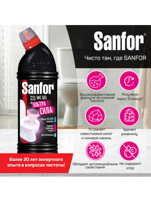 Чистящее средство 1 кг, SANFOR WC gel (Санфор гель) 