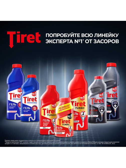 Средство для прочистки канализационных труб 1 л, TIRET (Тирет) 