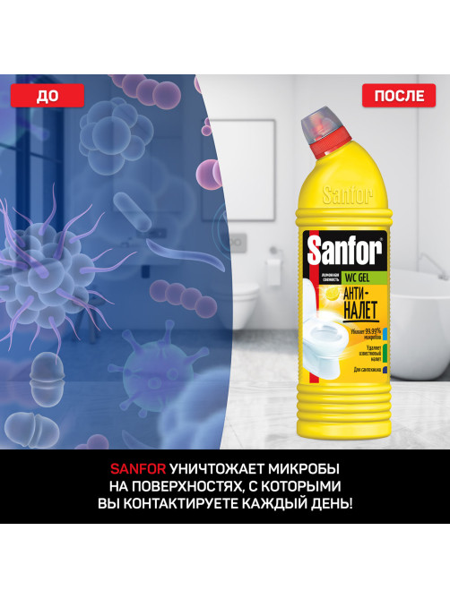 Средство для уборки туалета 1 кг, SANFOR WC gel (Санфор гель) 