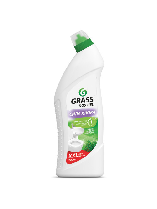 Средство для уборки сантехники и туалета дезинфицирующее 1,5 л GRASS DOS-GEL СИЛА ХЛОРА, 125805
