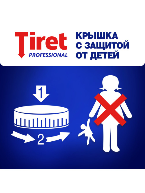 Средство для прочистки канализационных труб 1 л, TIRET (Тирет) Professional, гель