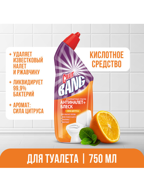 Средство для уборки туалета дезинфицирующее 750 мл CILLIT BANG 