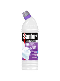 Чистящее средство 750 г, SANFOR Chlorum (Санфор Хлорный), мгновенное отбеливание, гель, 1880