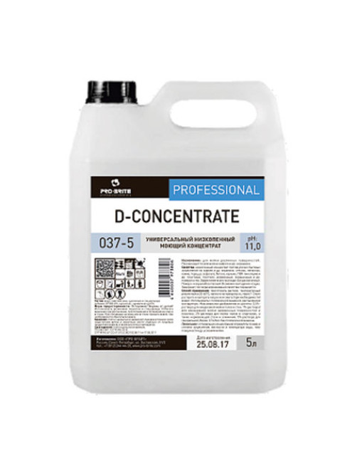 Средство моющее универсальное 5 л, PRO-BRITE D-CONCENTRATE, щелочное, низкопенное, концентрат, 037-5