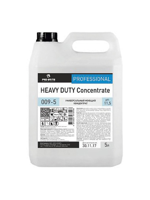 Средство моющее универсальное 5 л, PRO-BRITE HEAVY DUTY, щелочное, низкопенное, концентрат, 009-5