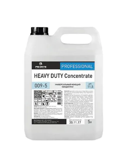 Средство моющее универсальное 5 л, PRO-BRITE HEAVY DUTY, щелочное, низкопенное, концентрат, 009-5
