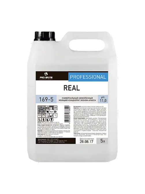 Средство моющее универсальное 5 л, PRO-BRITE REAL, щелочное, низкопенное, концентрат, 169-5