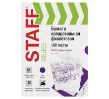 Бумага копировальная (копирка), фиолетовая, А4, 100 листов, STAFF, 112407