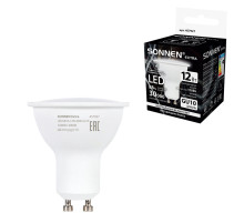Лампа светодиодная SONNEN EXTRA, 12 (110) Вт, GU10, софит, нейтральный белый, 30000 ч, LED MR16-GU10-12W-4000, 457927