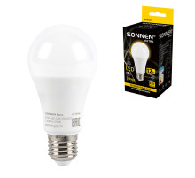 Лампа светодиодная SONNEN EXTRA, 12 (100) Вт, Е27, груша, теплый белый, 30000 ч, LED A60-12W-2700-Е27, 457894