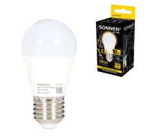 Лампа светодиодная SONNEN EXTRA, 10 (85) Вт, E27, шар, теплый белый, 30000 ч, LED G45-10W-2700-Е27, 457913