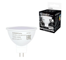 Лампа светодиодная SONNEN EXTRA, 12 (110) Вт, GU5.3, софит, нейтральный белый, 30000 ч, LED MR16-GU5.3-12W-4000, 457921