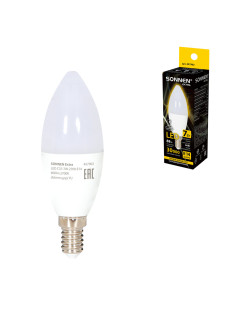 Лампа светодиодная SONNEN EXTRA, 7 (60) Вт, Е14, свеча, теплый белый, 30000 ч, LED C37-7W-2700-Е14, 457902