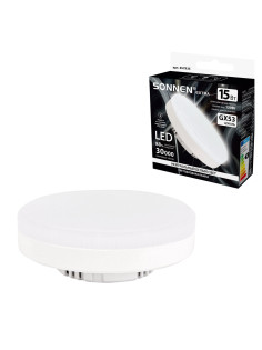 Лампа светодиодная SONNEN EXTRA, 15 (130) Вт, GX53, таблетка, нейтральный белый, 30000 ч, LED 15W-4000-GX53, 457935