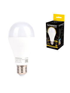 Лампа светодиодная SONNEN EXTRA, 20 (150) Вт, Е27, груша, теплый белый, 30000 ч, LED A65-20W-2700-Е27, 457898