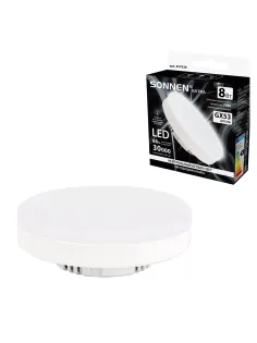 Лампа светодиодная SONNEN EXTRA, 8 (70) Вт, GX53, таблетка, нейтральный белый, 30000 ч, LED 8W-4000-GX53, 457929