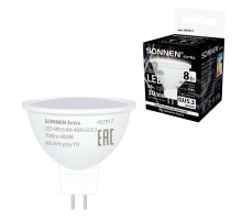 Лампа светодиодная SONNEN EXTRA, 8 (70) Вт, GU5.3, софит, нейтральный белый, 30000 ч, LED MR16-8W-4000-GU5.3, 457917
