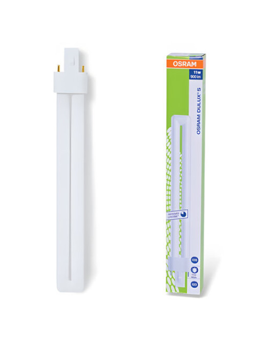 Лампа люминесцентная OSRAM DULUX S 11W/21-840, 11 Вт, U-образная, холодный белый свет, цоколь G23