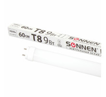 Лампа-трубка светодиодная SONNEN, 9 Вт, 30000 ч, 60 см, нейтральный белый (аналог 18 Вт люминесцентной лампы), LED T8-9W-4000-G13, 453715