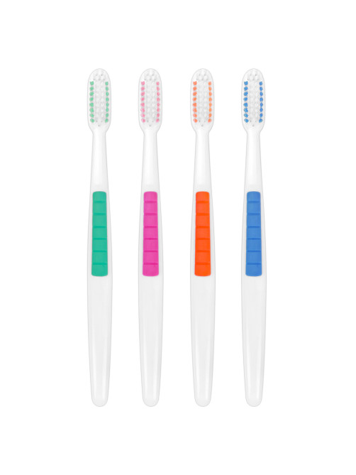 Зубная щетка жесткая CLASSIC WHITENING, безопасное отбеливание, КОМПЛЕКТ 8 шт., LAIMA DENT, 609315
