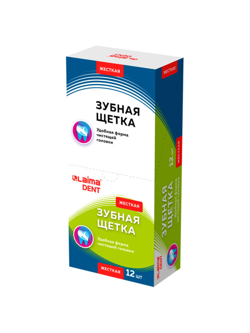 Зубная щетка жесткая WHITENING (ассорти 4 цвета), LAIMA DENT, 609688